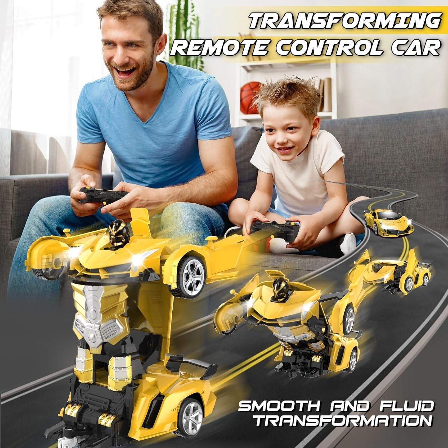 Transforming RC Car Robot Toy – Remote Control Drift Car for Kids 3-8