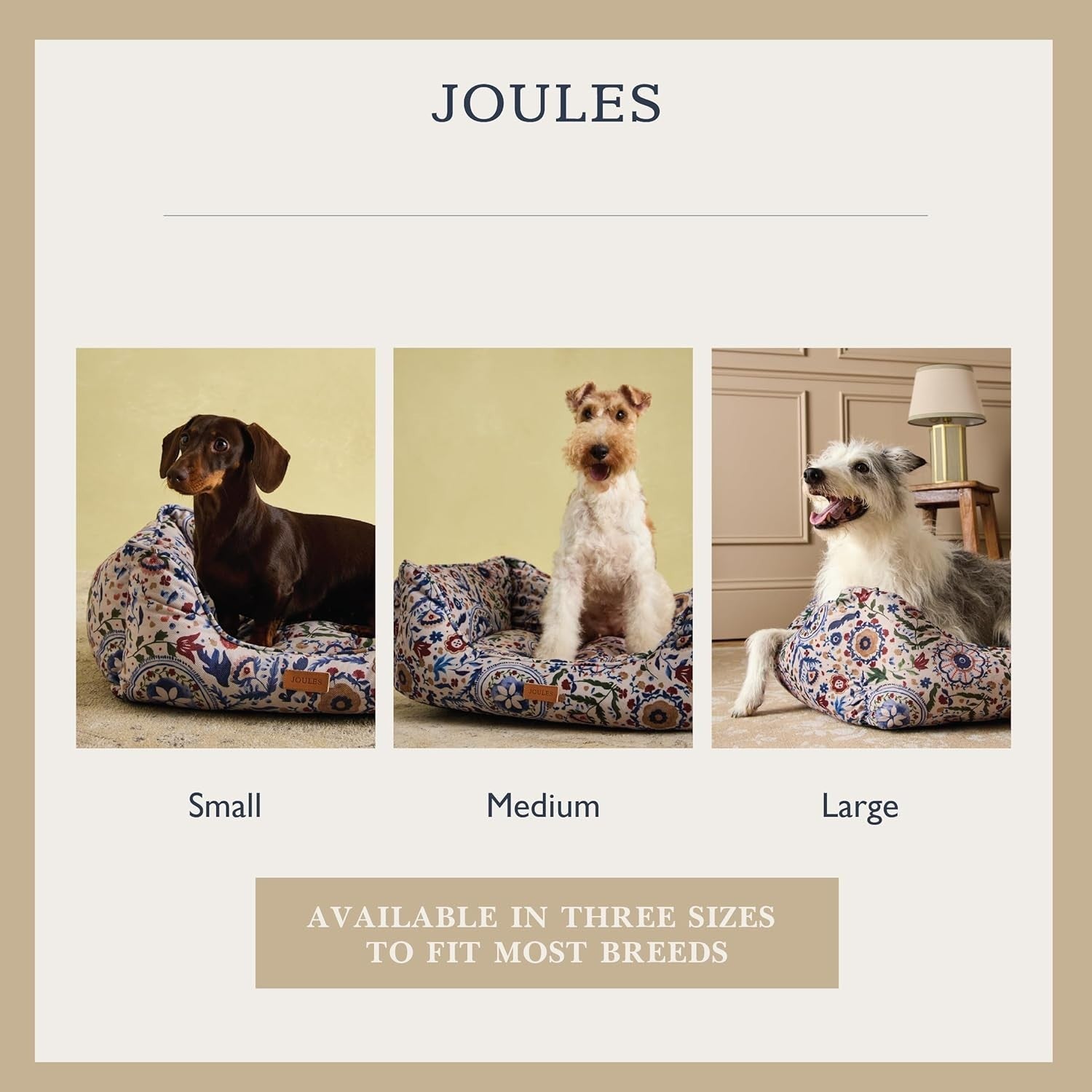 Large Luxury Dog Bed 80x62x27cm Washable Floral