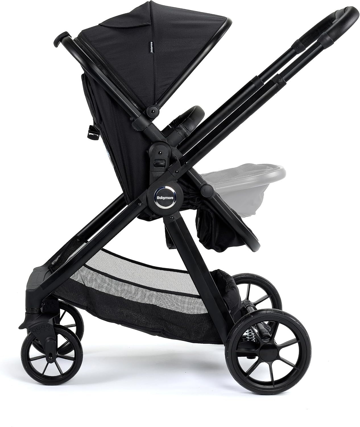Black 3 in 1 Baby Travel System Pram Pushchair i-Size Car Seat