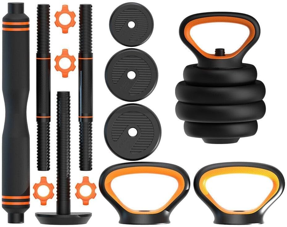 6-in-1 Adjustable Home Gym Weights 20kg 30kg 40kg Dumbbell Barbell Set