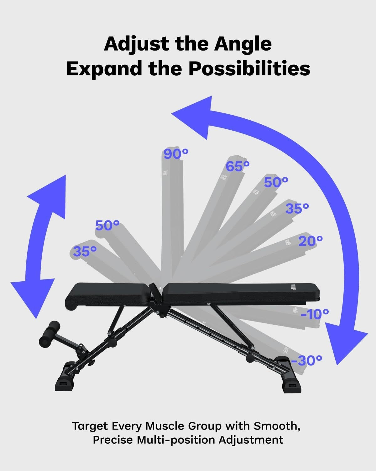 Space-Saving Adjustable Gym Bench 363kg Quick-Fold Strength Trainer