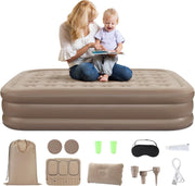 Single Inflatable Air Mattress with Electric Pump & Pillow, 40cm High