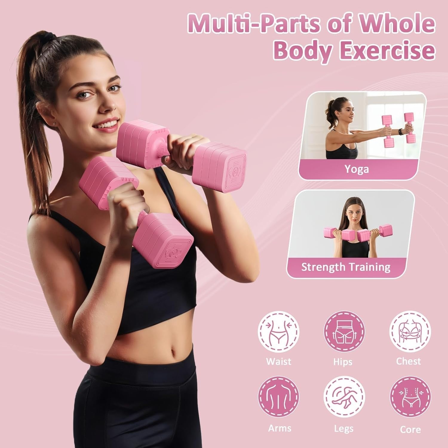 4-in-1 Adjustable Dumbbells Pair 2–5KG Non-Slip Home Gym Weights Set