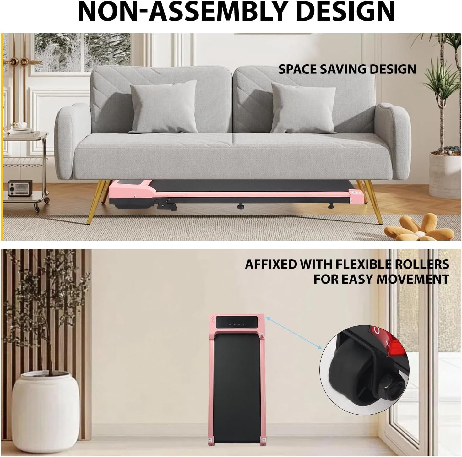 Under Desk Treadmill w/ Incline, Bluetooth Speaker & LED Display, 1-12km/h