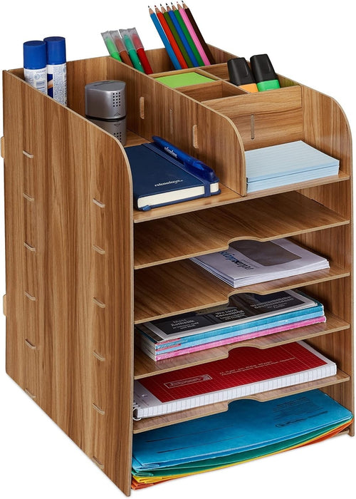 12-Compartment Desk Organiser with A4 Document Tray – Office Storage