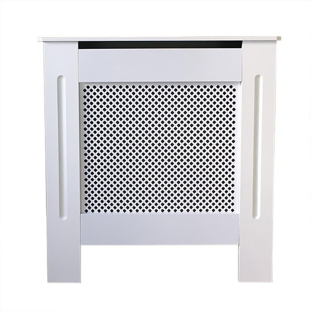 White MDF Radiator Cover Mini | Traditional Diamond Slat Cabinet