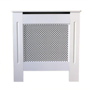 White MDF Radiator Cover Mini | Traditional Diamond Slat Cabinet