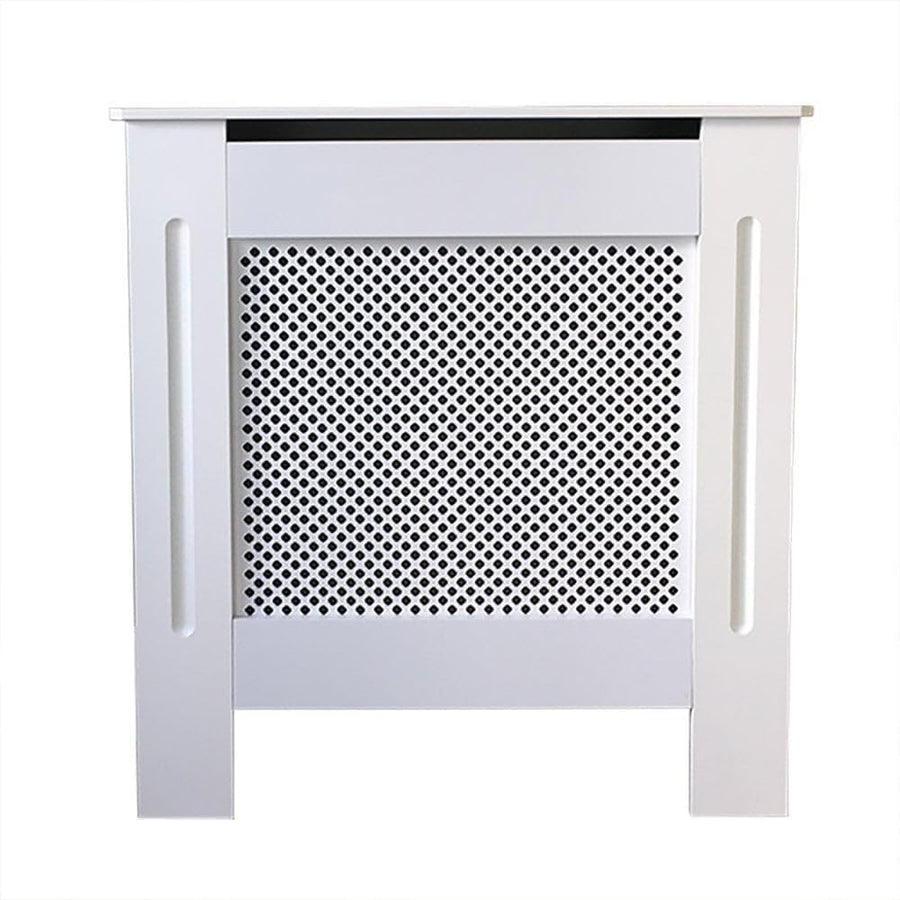 White MDF Radiator Cover Mini | Traditional Diamond Slat Cabinet