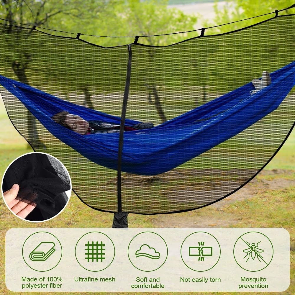 Camping Hammock with Mosquito Net - 290x140cm - 300kg Capacity - Complete Kit