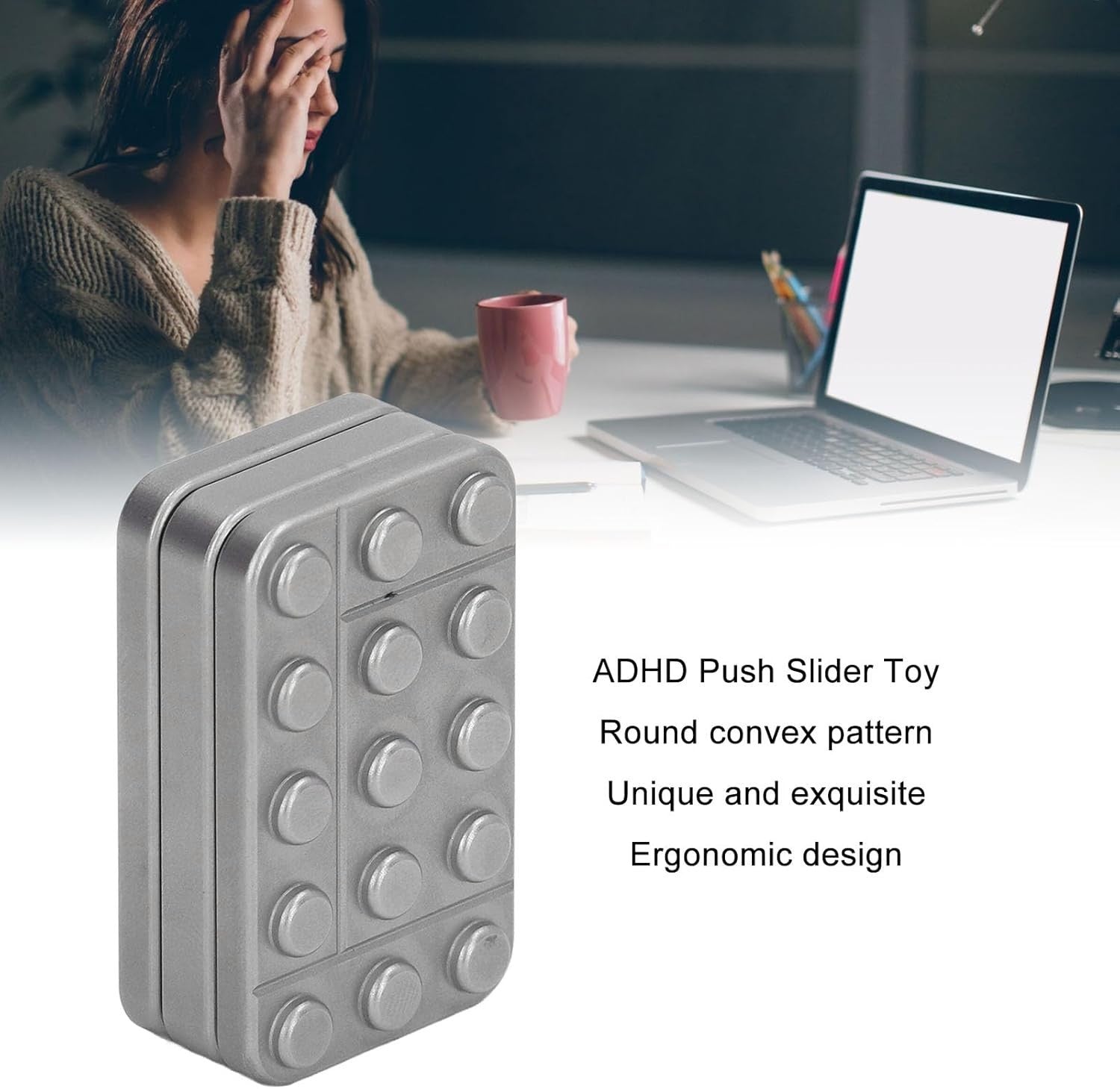 Magnetic Metal Fidget Slider Clicker Pocket Stress Relief ADHD