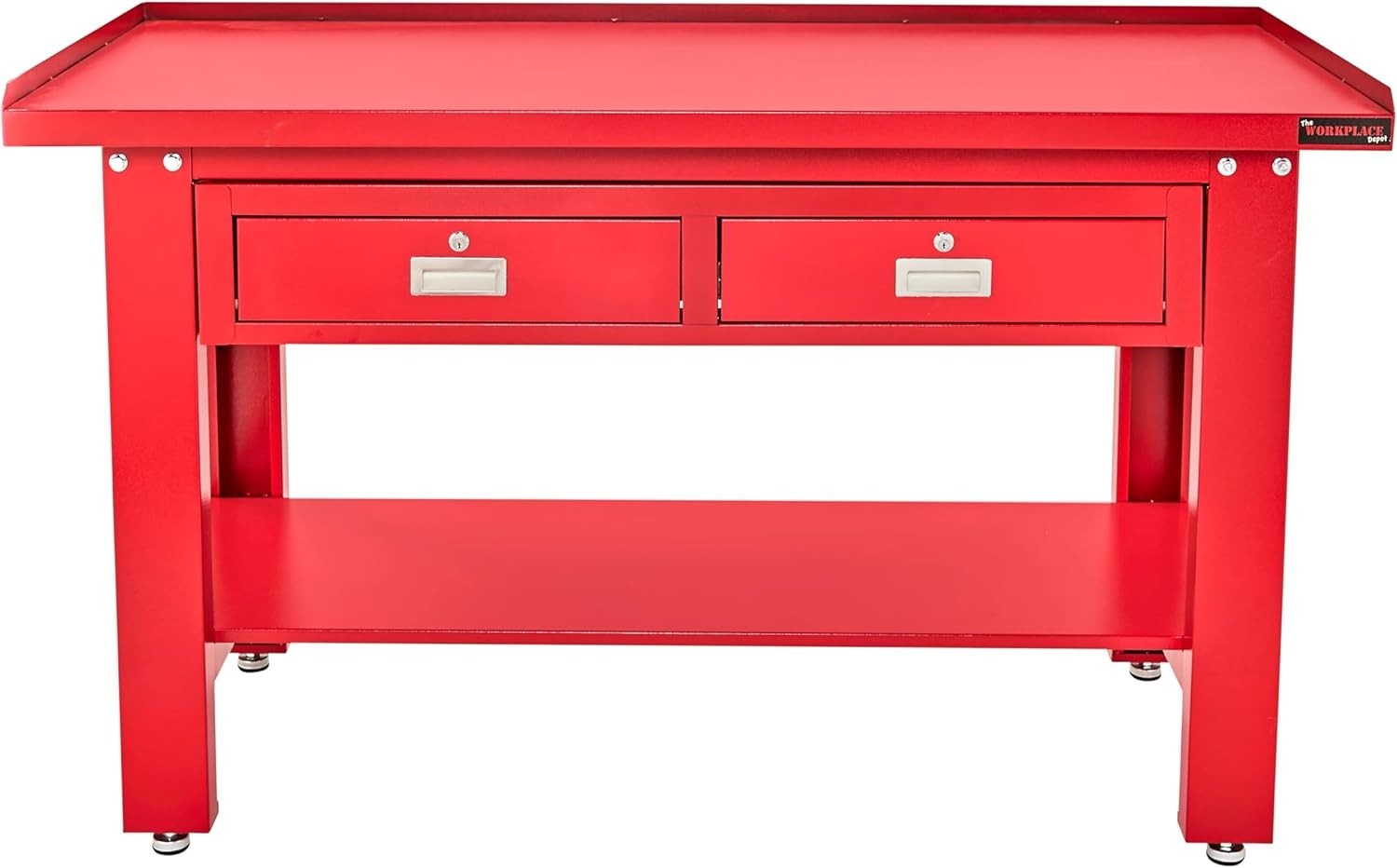 Heavy Duty Steel Workbench with Lockable Drawers Shelf Adjustable Feet 1500mm