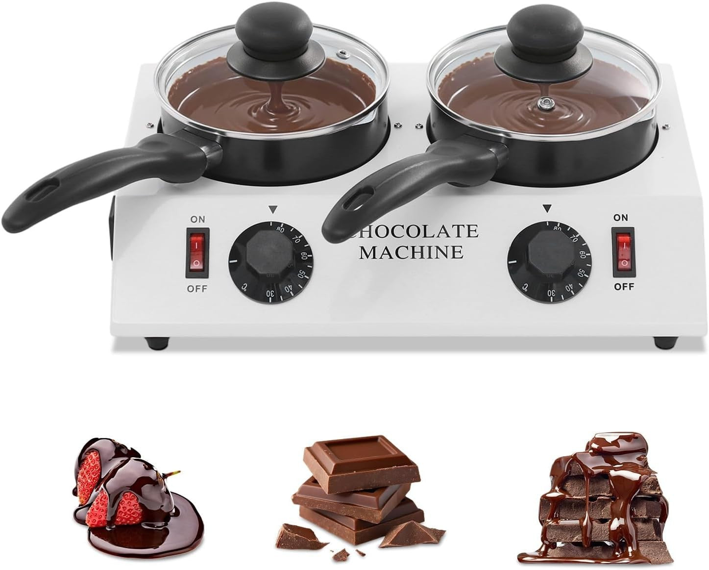 Chocolate Tempering Machine 2 Pot Electric Melter 30-85C UK Plug