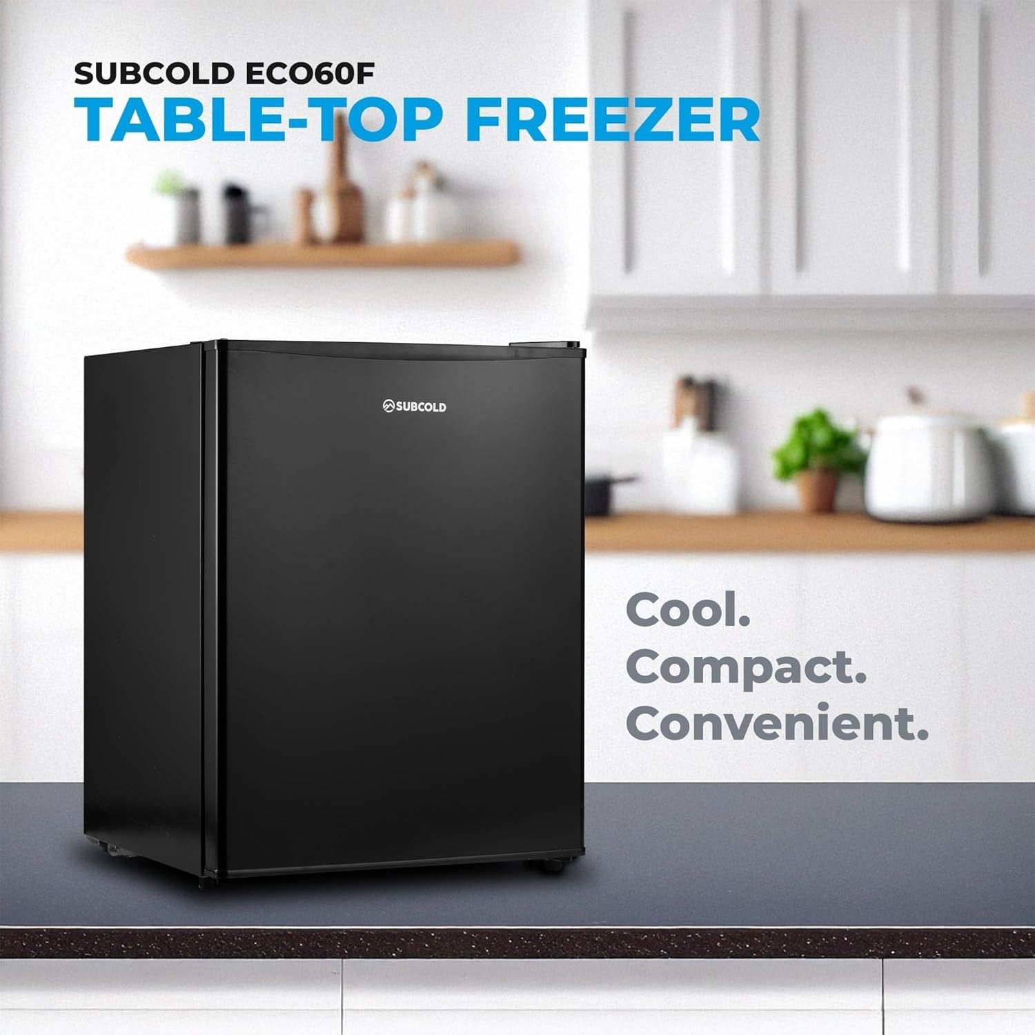 Mini Freezer 30L Compact Table Top 4-Star Adjustable Thermostat Black