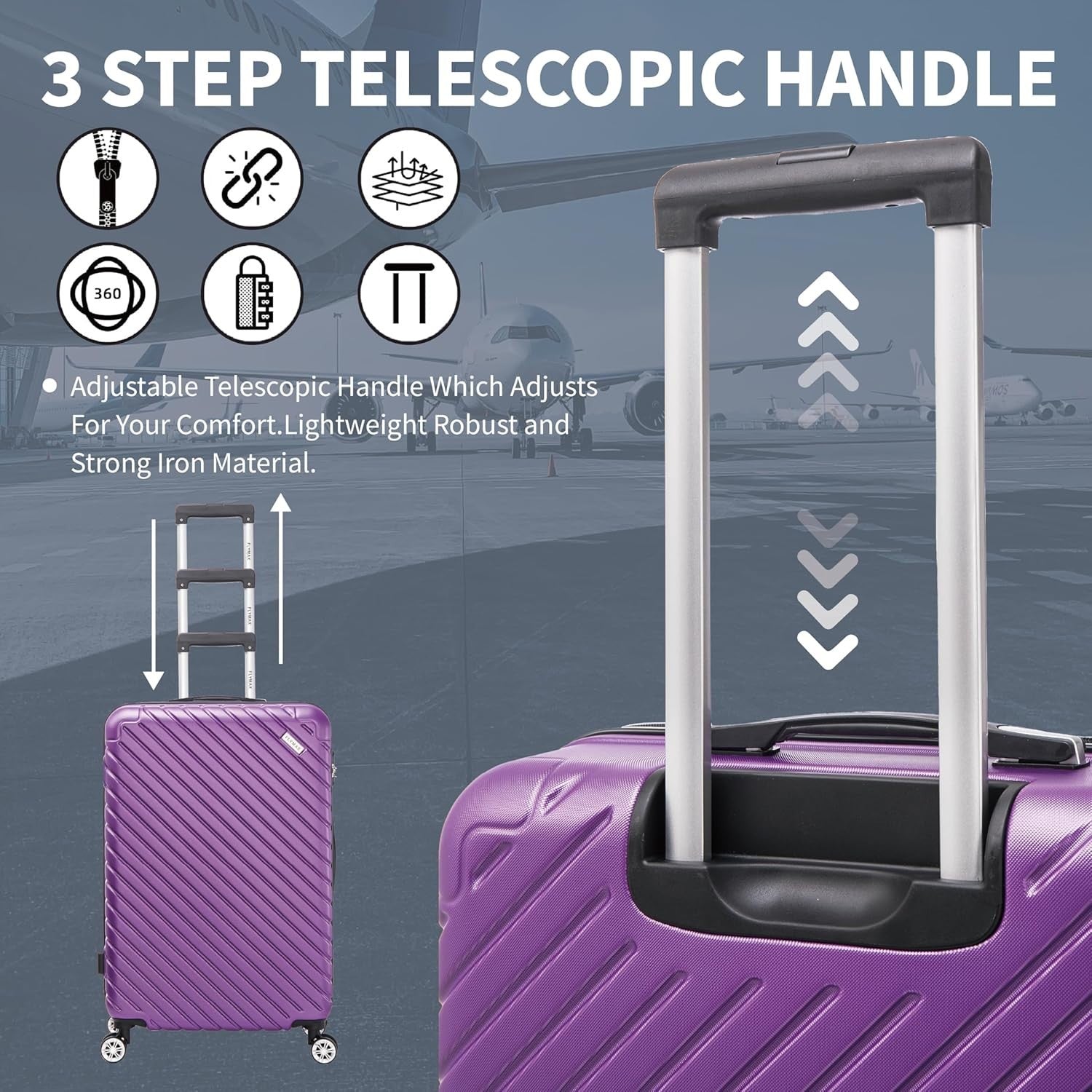 Large 29'' Hard Shell Suitcase Lightweight ABS 4 Wheel 100L Lock