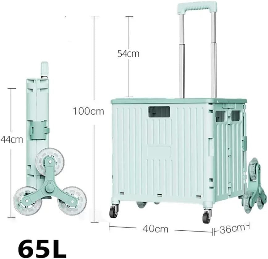 Green Foldable 8-Wheel Stair Climber Cart Lightweight Portable Utility Trolley