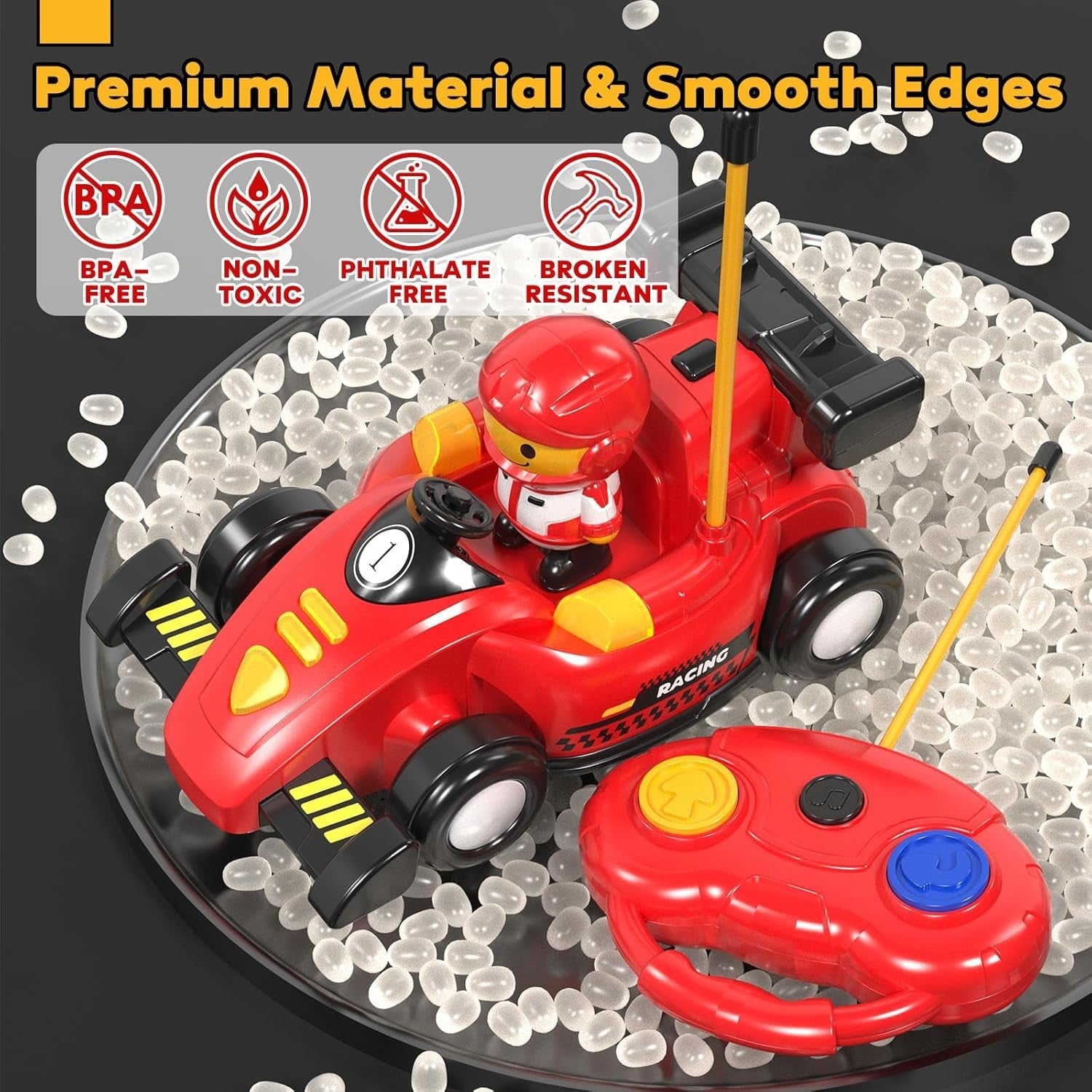 Castle RC Race Car Toy Pop-Up Remote Control Car Lights Music Gift Boys 1–3
