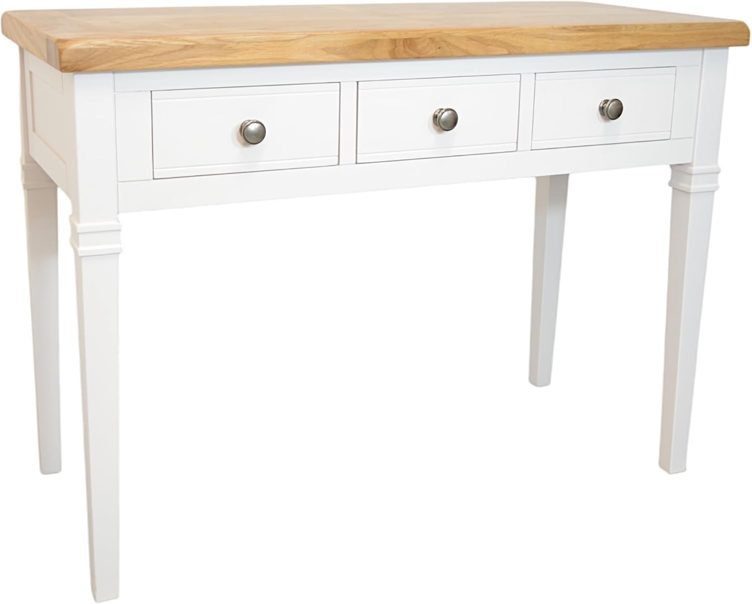 White Oak Dressing Table Vanity Desk Wood 3 Drawers Bedroom Storage Ready Assemb