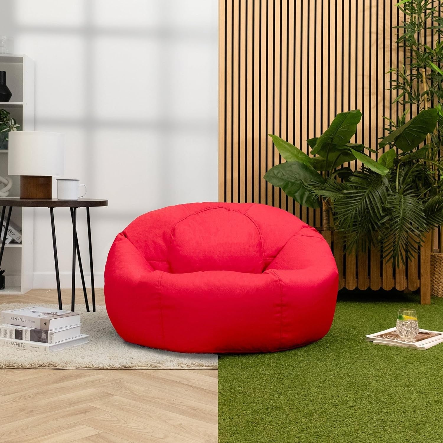 Large Red Outdoor Bean Bag Chair Waterproof Garden Seat Floor Lounger
