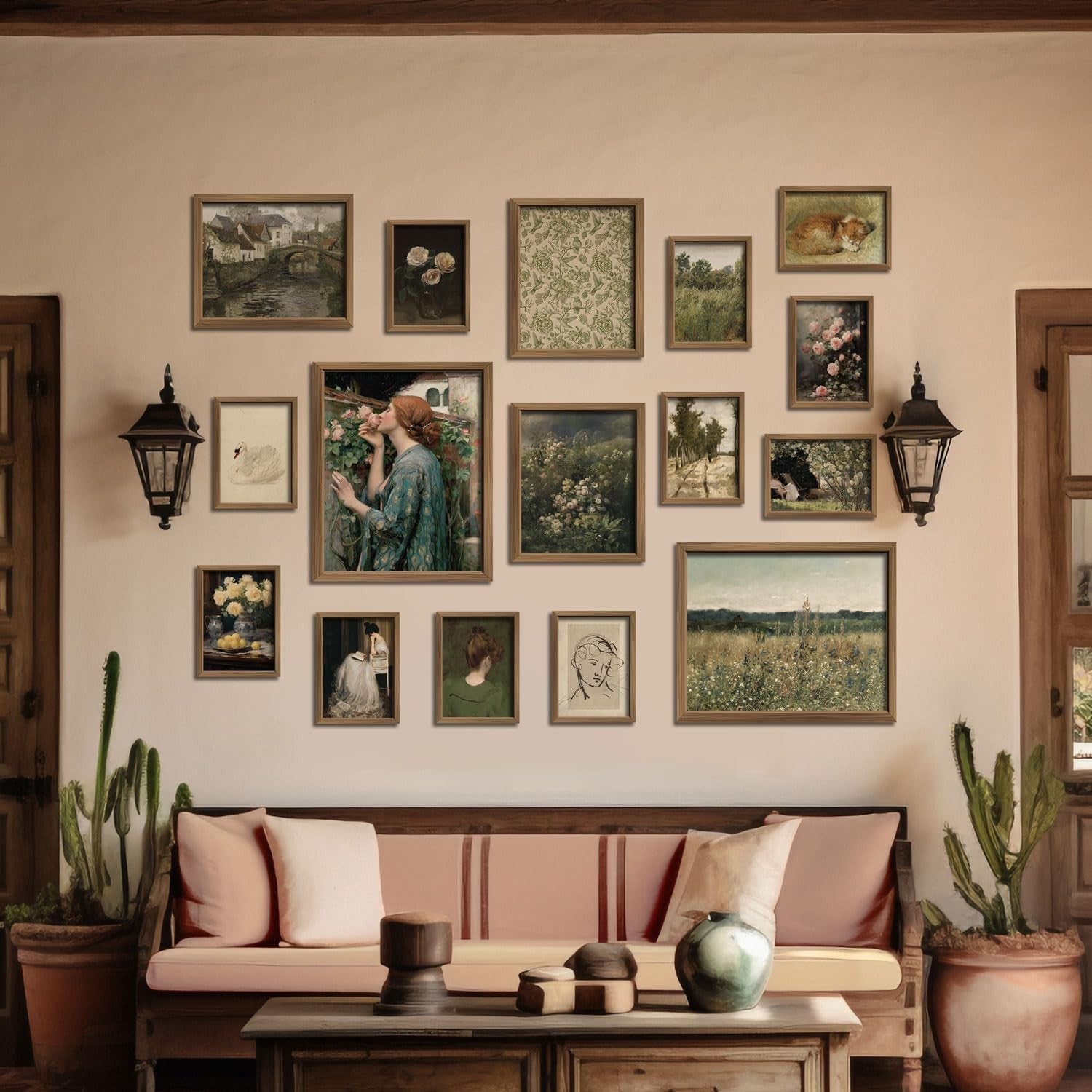 Vintage French Country Wall Art 16pc 11x14in Gallery Poster Set