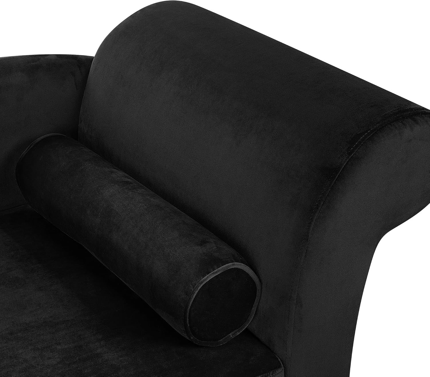 Black Velvet Chaise Lounge with Storage Right Hand Modern Sofa for Living Room