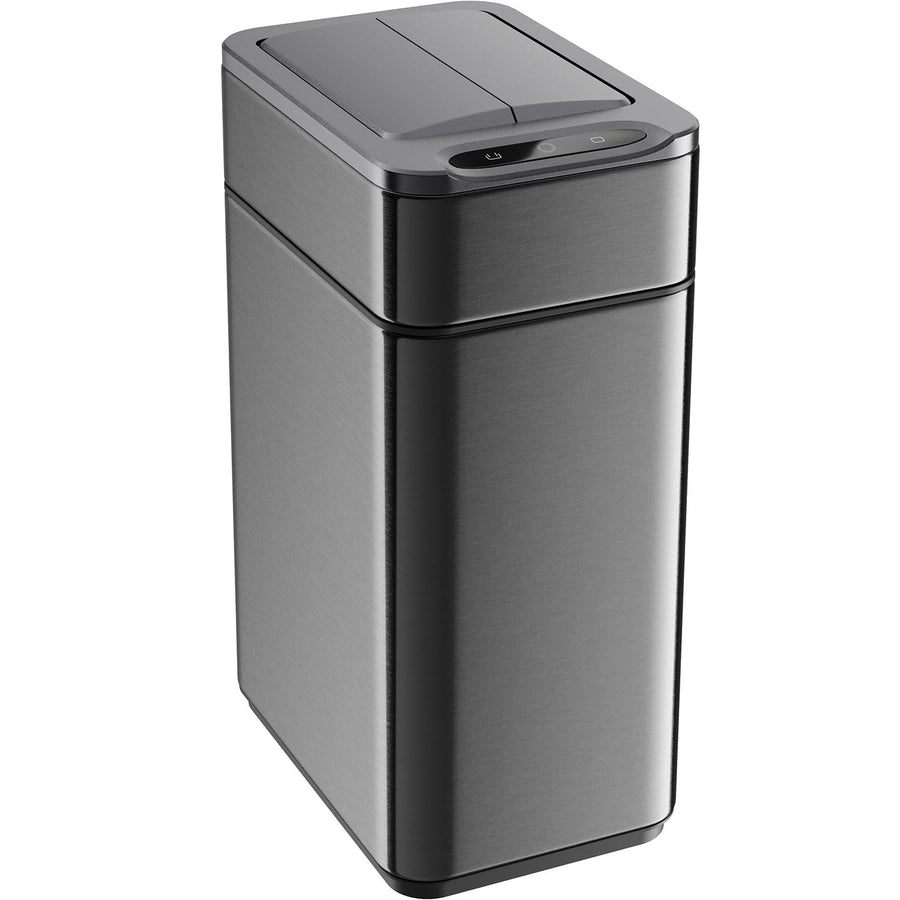 9L Touchless Bathroom Bin Sensor Butterfly Lid Dark Stainless