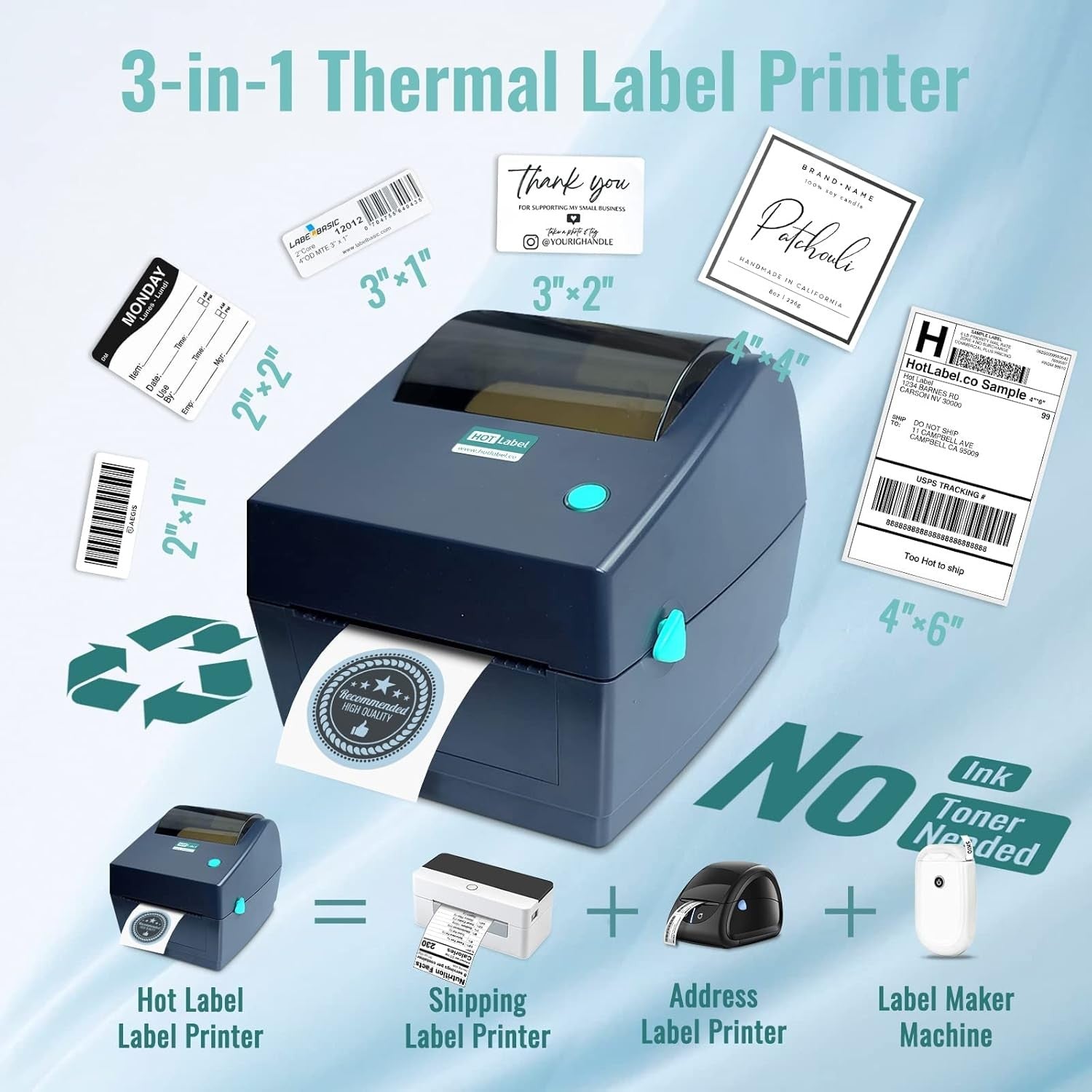 4x6 Thermal Label Printer – Desktop Shipping Label Machine USB