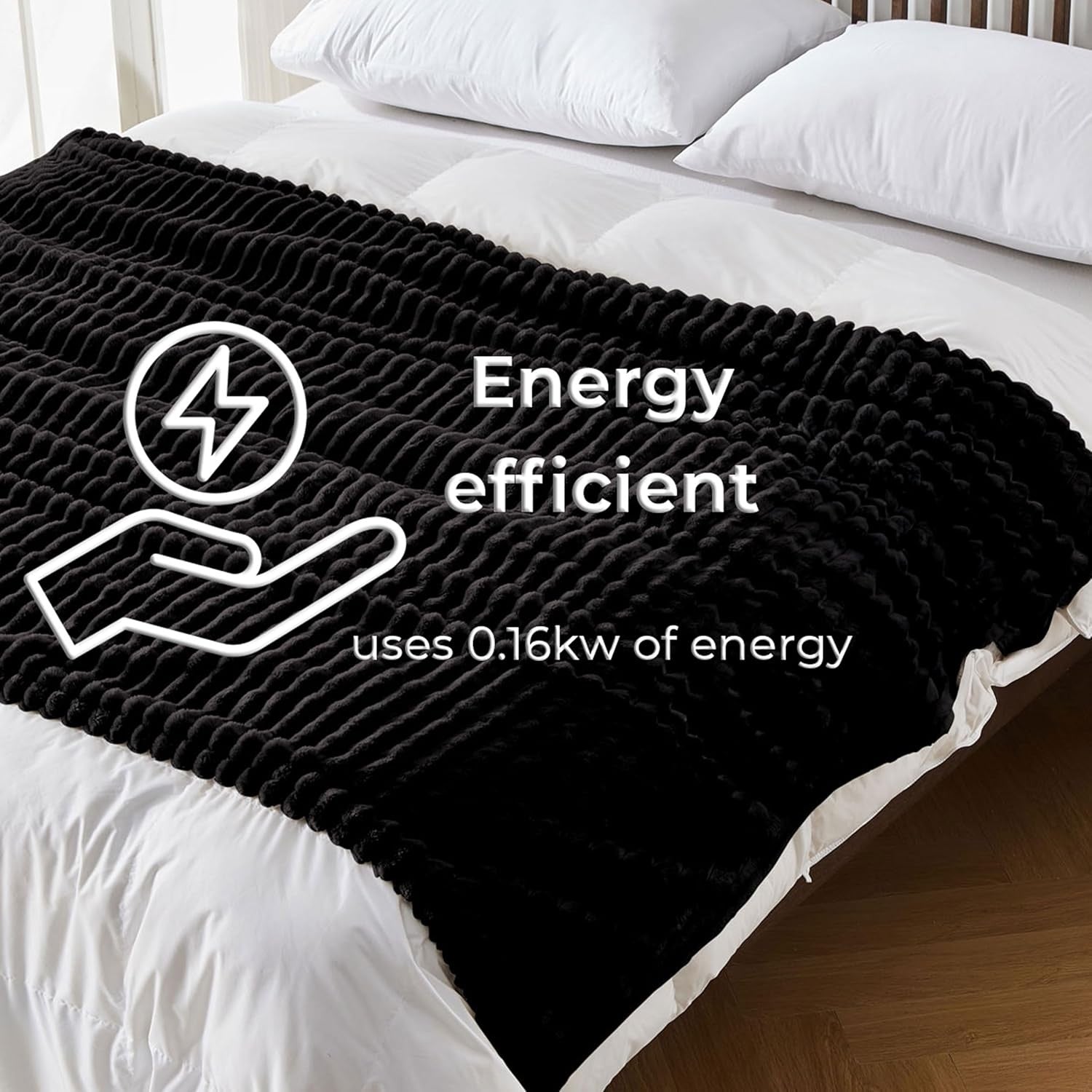 Electric Heated Blanket Throw Fleece Overblanket Timer Washable