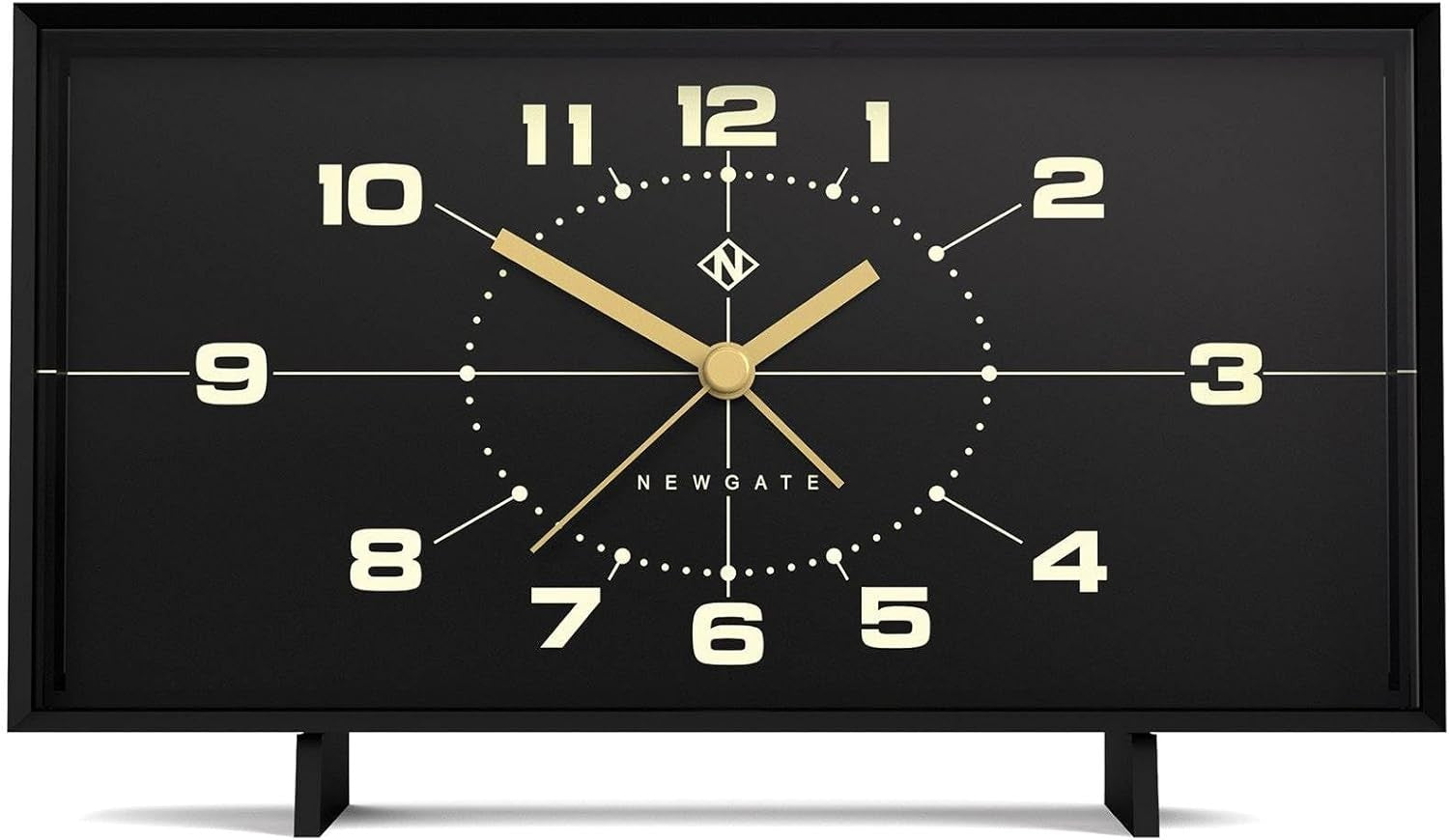 Retro Rectangular Alarm Clock Analogue Bedside Desk Mantel Black