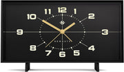 Retro Rectangular Alarm Clock Analogue Bedside Desk Mantel Black