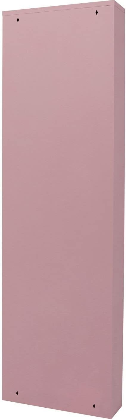 Slim 5-Drawer Shoe Cabinet Pink– Space-Saving Metal Tilt Rack 170x50x15cm
