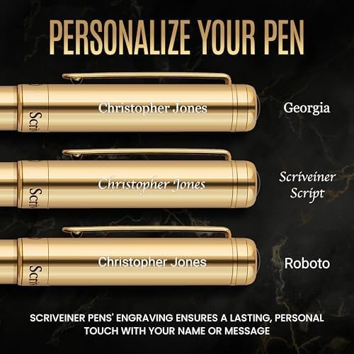 Personalised Luxury Gold Rollerball Pen Medium Black Ink Gift