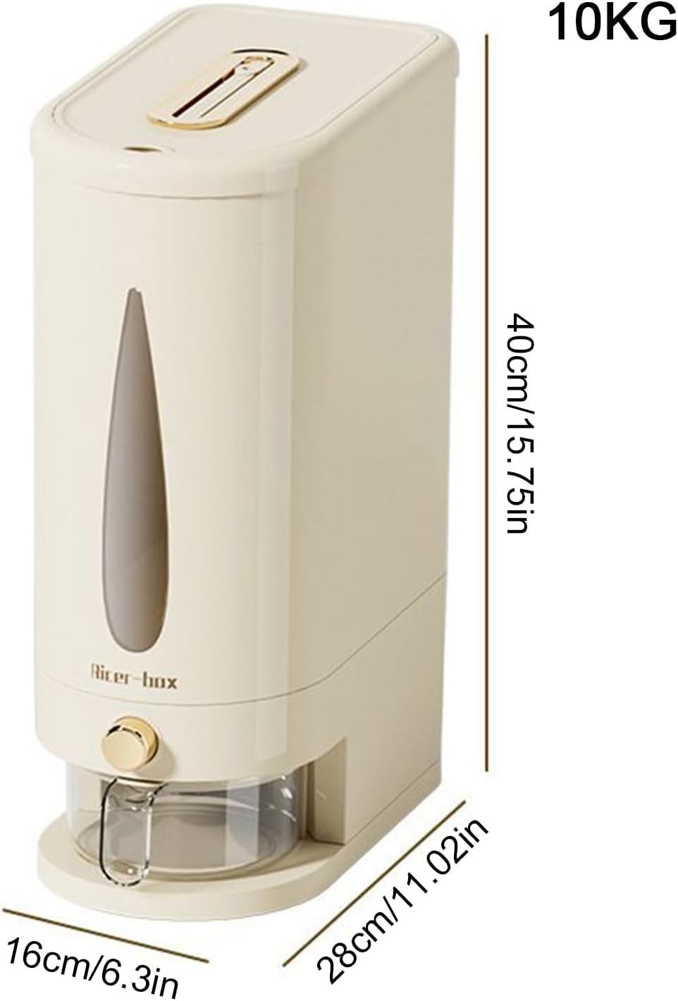 10KG Airtight Rice Dispenser PP Storage Container Pantry Grain Bin
