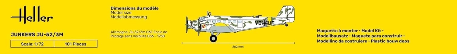 1:72 Junkers JU 52/3M Aircraft Model Kit | Aviation Scale Build Set
