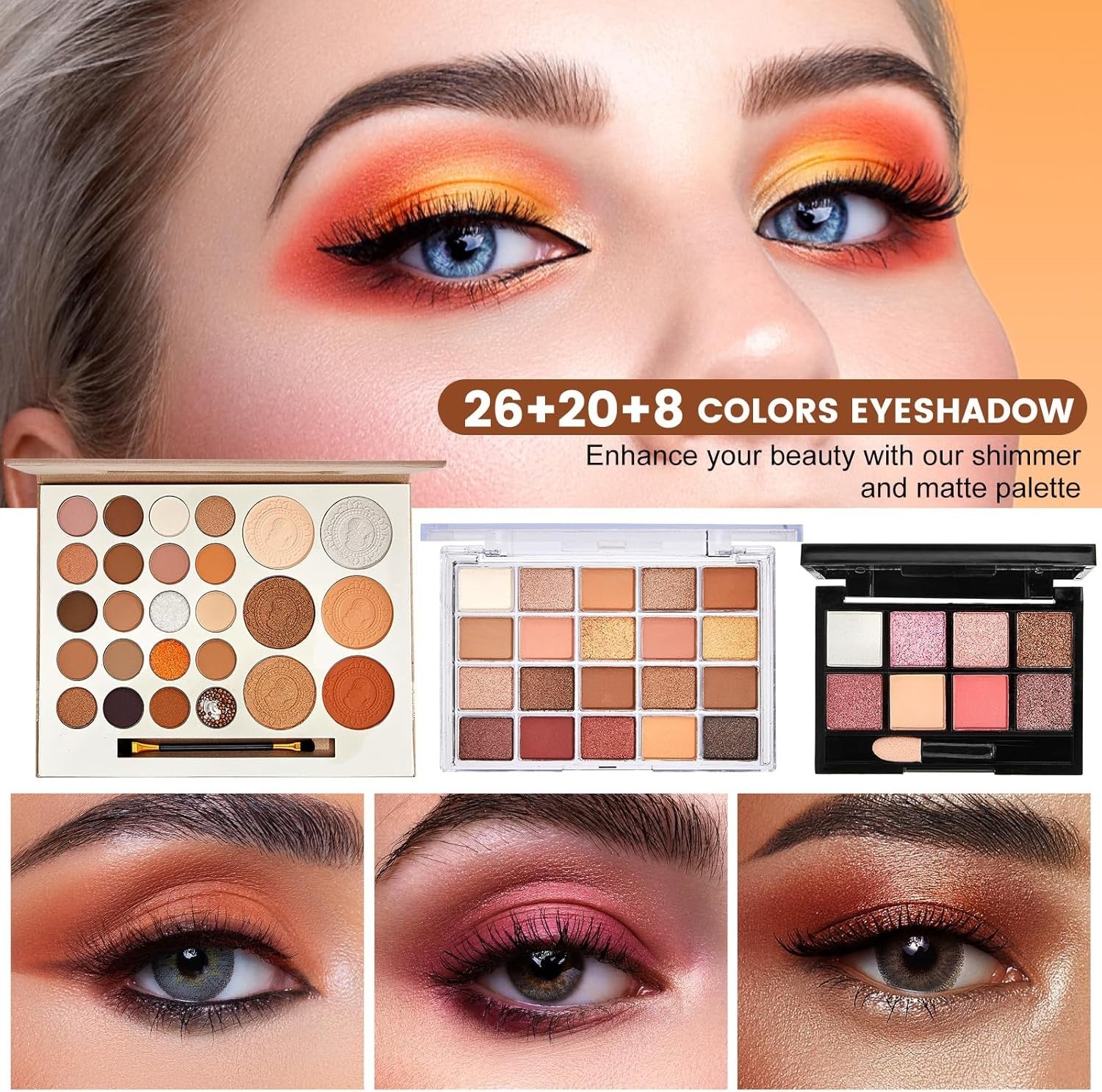 50PCS All-in-One Makeup Kit – Eyeshadow, Lipstick, Brushes & More