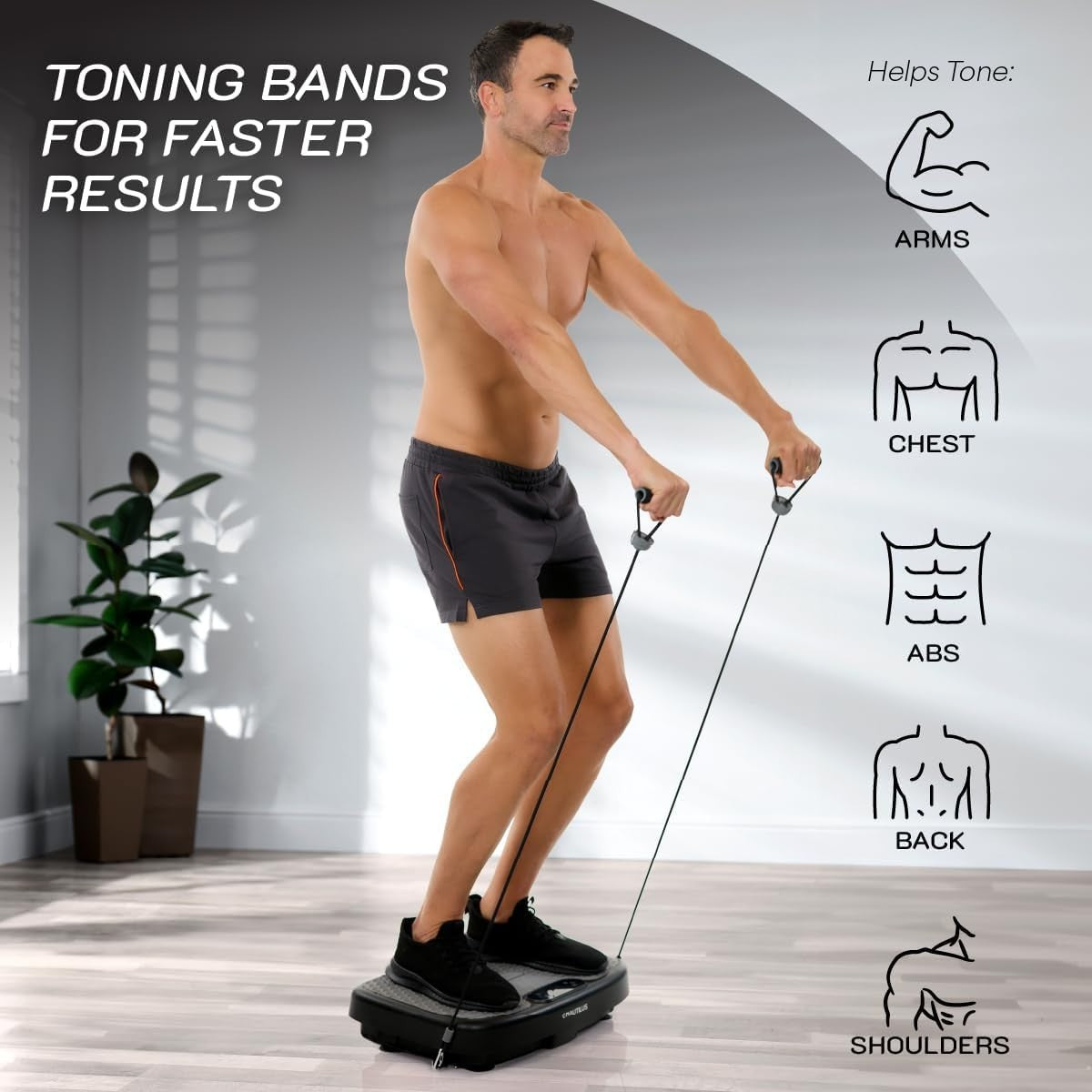 Compact Vibration Plate Fitness Platform 120 Speeds Bluetooth Home