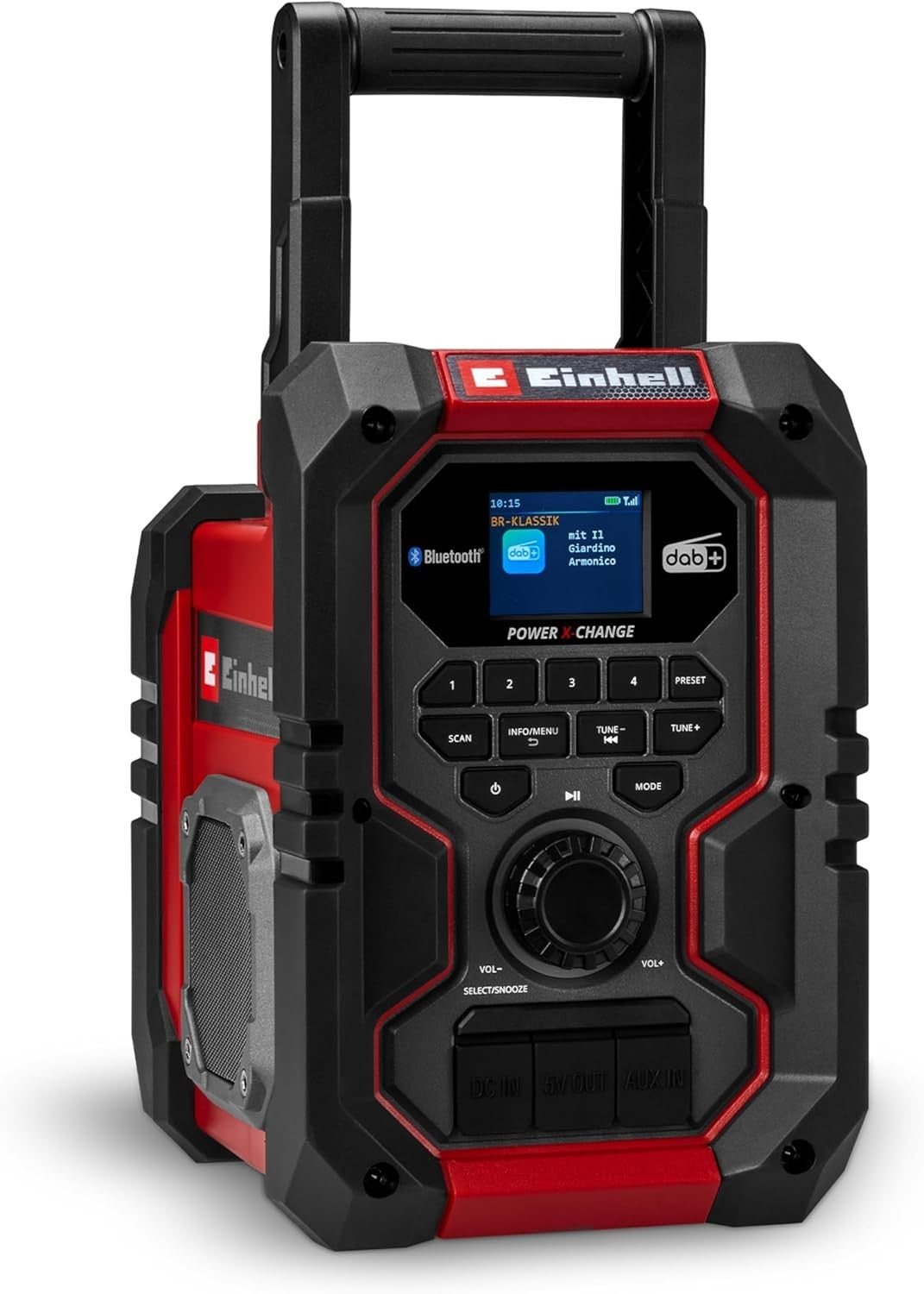 Cordless Building Site Radio DAB+/FM/Bluetooth USB, IP65, Red
