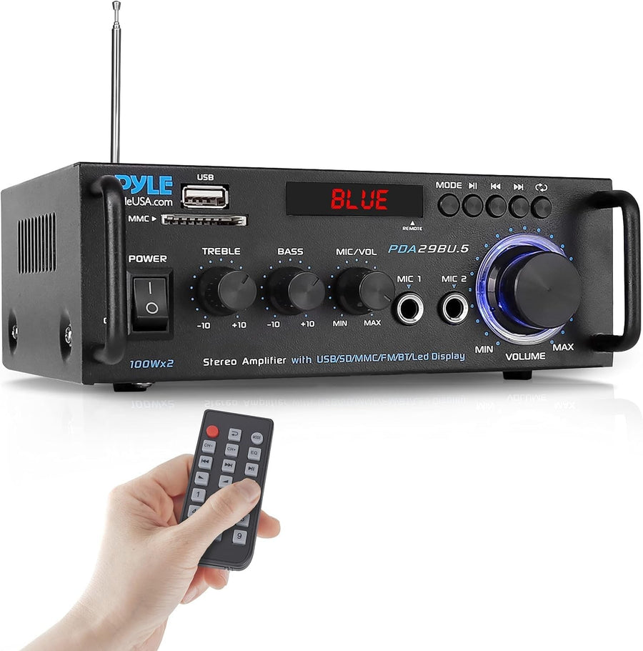 200W Bluetooth Stereo Amplifier Dual Channel HiFi Receiver USB FM