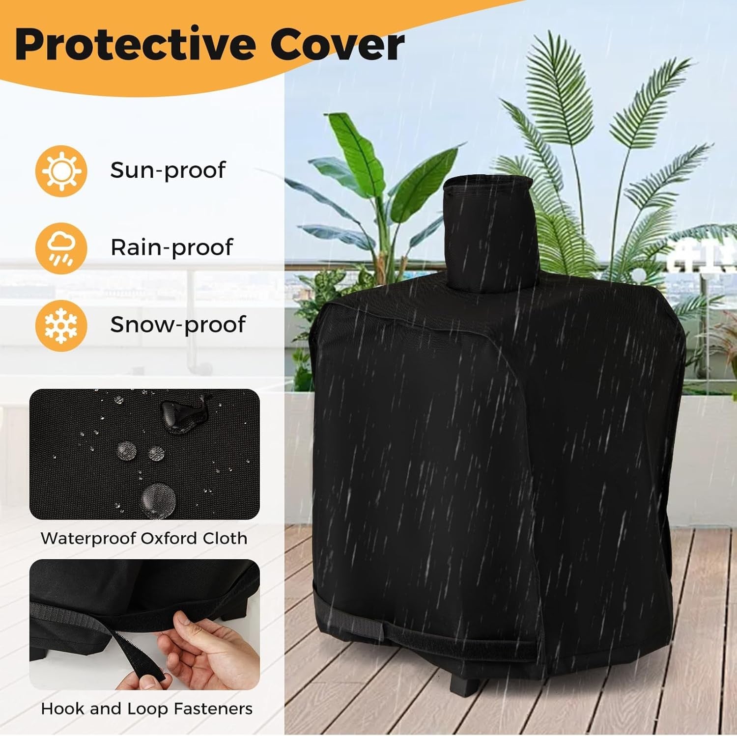 Outdoor Wood Fired Pizza Oven 1-Layer with Stone, Peel & Waterproof Cover