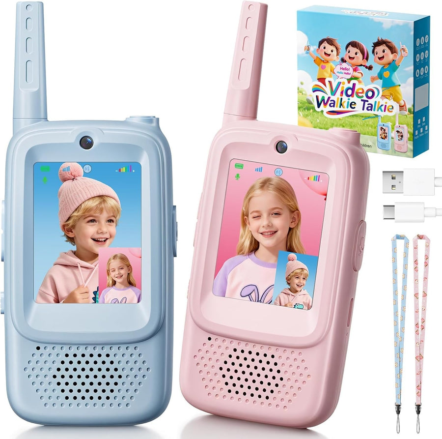 Kids Video Walkie Talkies 2 Pack Rechargeable Voice Changer Toy Gift