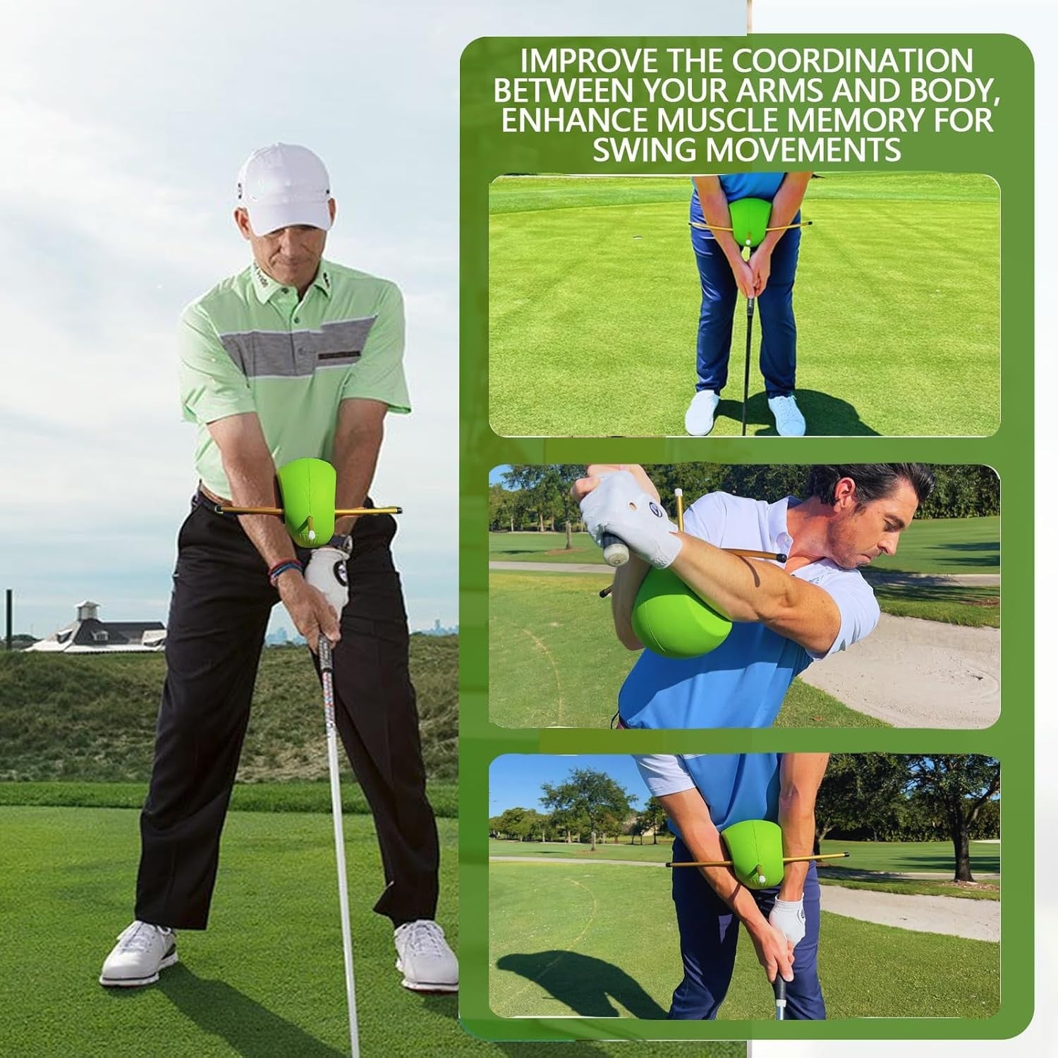 Golf Swing Training Aid Hand Position Alignment Rod Trainer