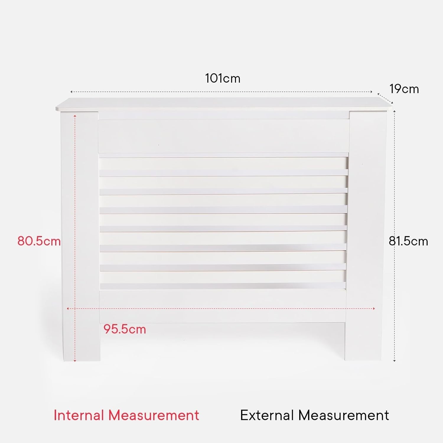 White Radiator Cover Medium MDF Slatted Cabinet – Modern Style
