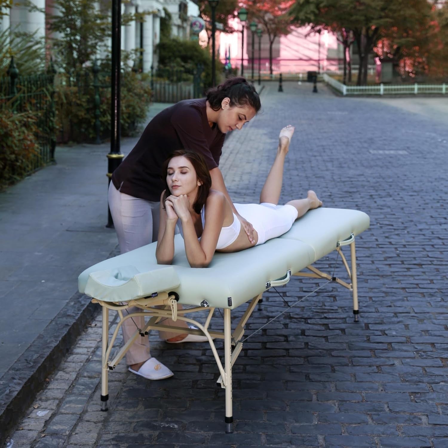 71cm Lightweight Portable Massage Table | Bel Air Spa Bed w/ 6cm Soft Foam Green