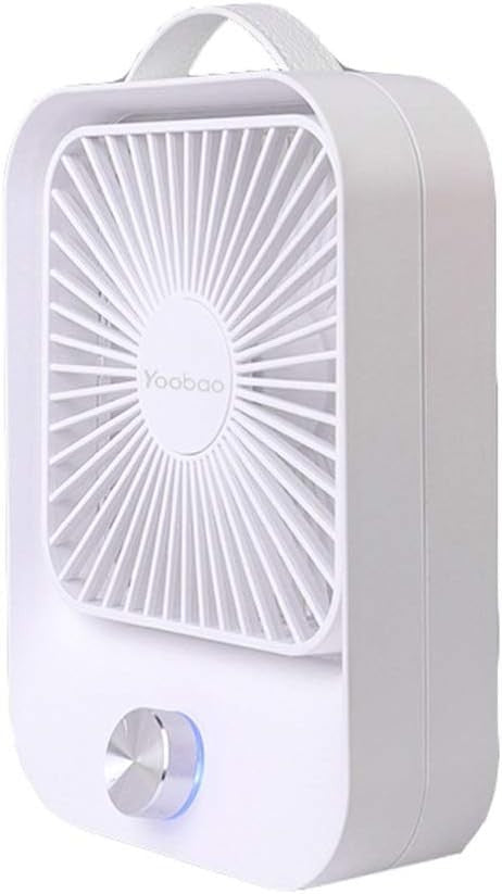 USB Handheld Desk Fan 60° Rotating Silent Mini Portable Fan Rechargeable White