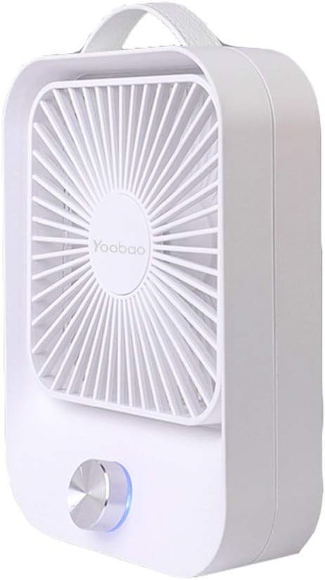 USB Handheld Desk Fan 60° Rotating Silent Mini Portable Fan Rechargeable White