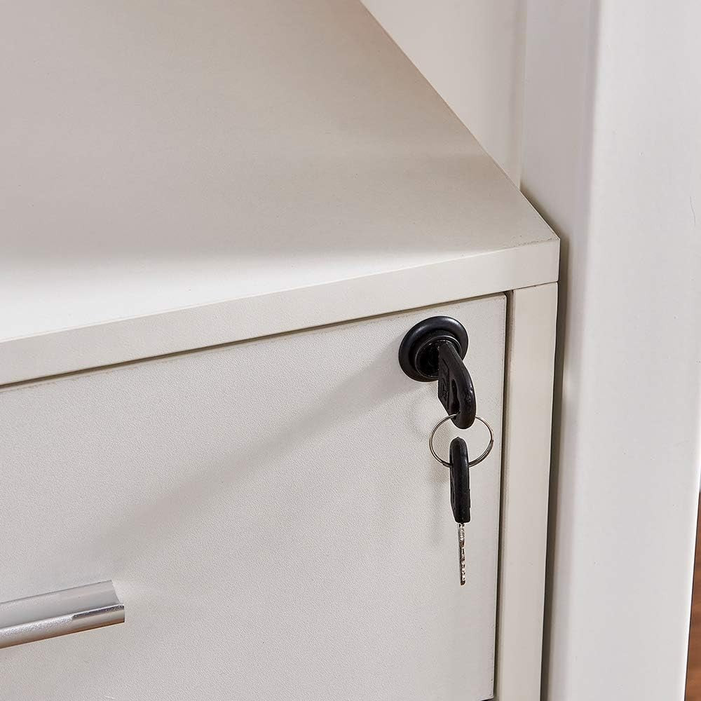 Locking Rolling Desk Pedestal 3 Drawer Under Desk File Storage Unit