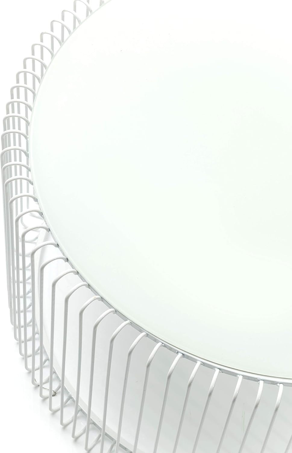 Modern White Round Side Table Set of 2 – Safety Glass Top, Steel Frame