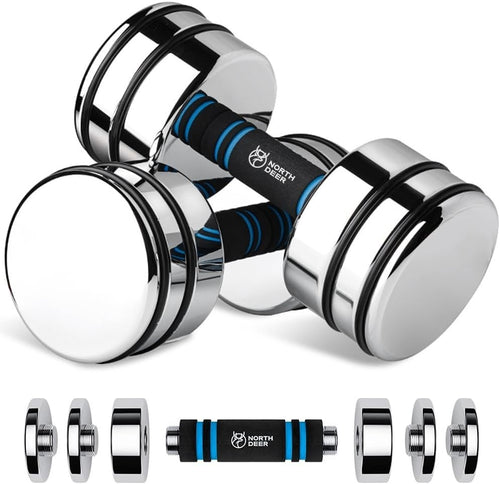 Ultra Compact Adjustable Steel Dumbbell Foam Handle Home Gym Weights