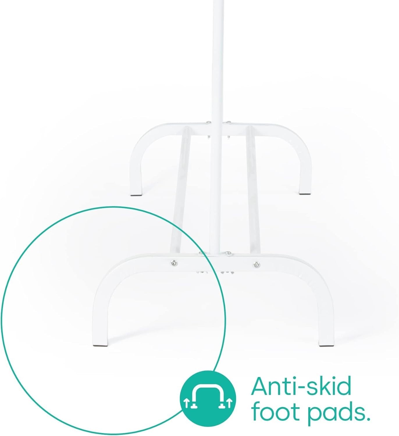 Freestanding Clothes Rail with Shoe Shelf White Heavy Duty