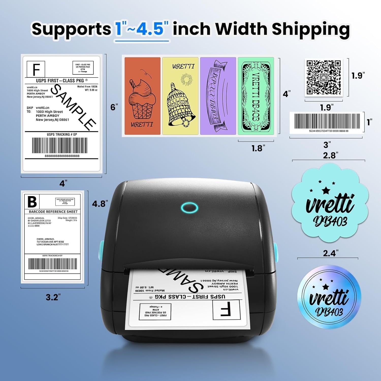 4x6 Bluetooth Thermal Label Printer Shipping Postage