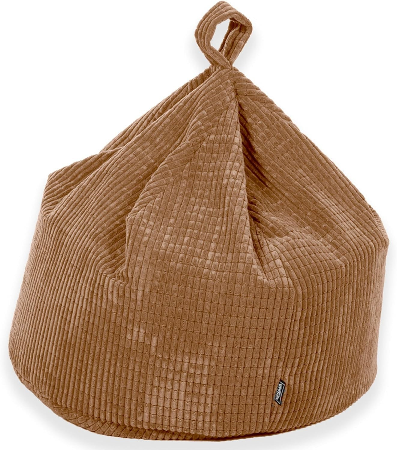 Kids Corduroy Bean Bag Chair Filled Mocha Soft Seat Lounge Room 60x60cm